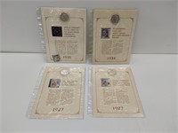 (4) Peace silver dollars and stamps