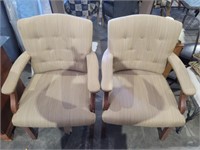 Two Button Trim Arm Tufted Chairs
