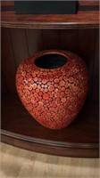 Large orange dotted vase approximately 16” tall x