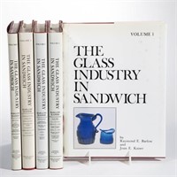 SANDWICH GLASS REFERENCE VOLUMES, SET OF FIVE,