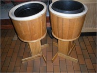 Flatware Wooden Barrel display 2 Pcs 1 Lot