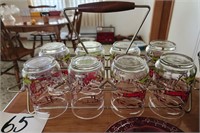 MidCentury Farm Barn Tumblers, Caddy