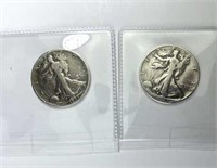 1935-S, 1946-D Walking Liberty Silver Half Dollars