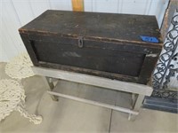 34" wide 16" deep 12" antique carpenters chest