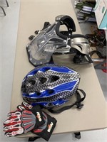 Helmet, Chest Protector, Gloves