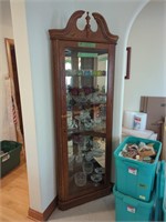 Modern Oak Mirrored Back Corner Cabinet 28w X82