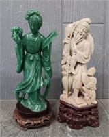(1) Stone Statue - (1) Jade Statue