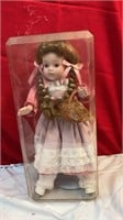Doll with Basket in plastic case