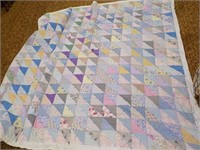 Triangles quilt 70x74 good condition tied not