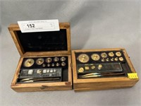 (2) Boxes of Brass Scale Weights