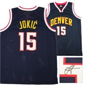 Nikola Jokic Autographed Blue Jersey JSA COA