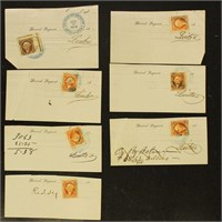 US Revenue Stamps 1860s-1870s receipts & pieces wi