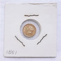 1851 Liberty Head Dollar Gold Coin