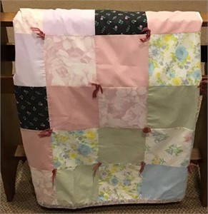 Hand Stitched Multi-Colored Quilt