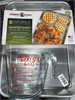 NORDIC BAKEWARE AND PYREX MEASURING CUP