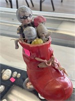 Antique Penny Dolls in Shoe