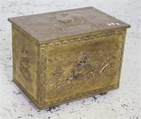 Vintage brass fireside box