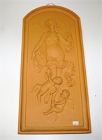 Terra cotta decorative figural wall plaque