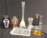 Group various glass & crystal vases & tableware