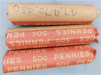 (3) Rolls of Wheat Pennies.