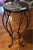 Wroght Iron w/ Marble Top Plant Stand