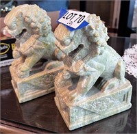 Pair of Foo Dogs Soapstone Book Ends