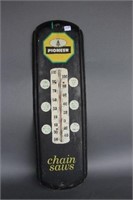 PIONEER CHAINSAWS TIN THERMOMETER- BARKER 65