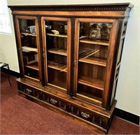 East Lake 3 Glass Doors over 3 Drawers Bookcase