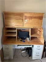 Desk With Filing Cabinets (Computer Not Included)