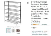B687 6 Tier Grey Storage Racks and Shelving