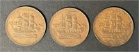 3 - 1835 SHIPS COLONIES & COMMERCE 1/2 PENNY