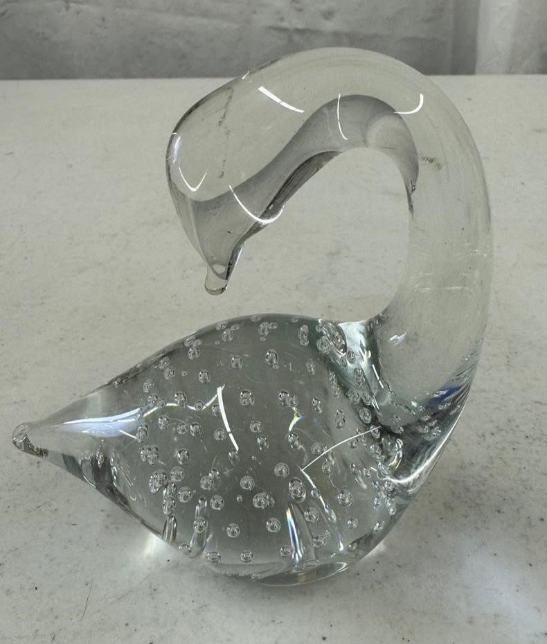 Glass Swan Paper Weight
