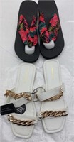2 pairs of women sandals size 9