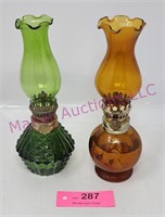(2) Miniature Oil Lamps
