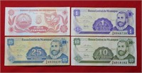 (4) 1991-1992 Nicaragua Bank Notes