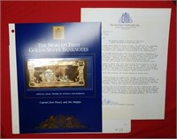 World's 1st Gold/Silver Bank Note$100 Antiqua &