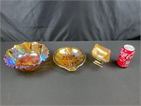 Assorted Carnival Glass Pieces