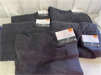 5 Black Bath Towels