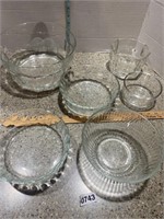 Clear glass bowls