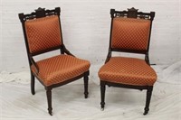 Pair of Walnut Chairs 37"