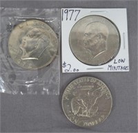 (3) Eisenhower Dollars. Note: One is Littleton