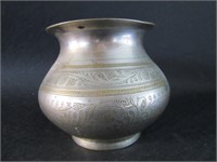 Punched Metal Vase 3.75"H x 4.5"W
