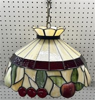 Stained Slag Glass Fruit Hanging Lamp