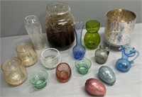 Crackled Art Glass Lot Collection