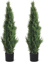 2-PACK 4FT ARTIFICIAL CEDAR TOPIARY TREES