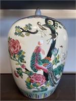 Signed Rose Famille Jar w/Lid