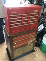 2pc Craftsman tool box - no keys, no casters