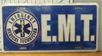 Emergency medical technician EMT license plate