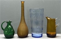 Art Glass Vase & Pitcher Lot