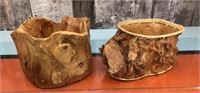 Large wood burl bowls (one & two piece)